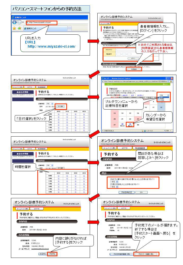 宮﨑クリニック 予約方法